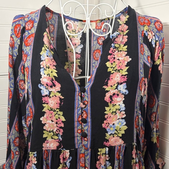 Umgee Floral Boho Dress - Blue and Pink - Picture 2 of 8